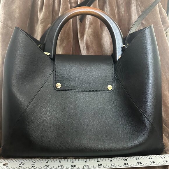 NWT CLAUDIA FIRENZE GENUINE LEATHER BLACK BAG MADE IN ITALY - Picture 3 of 6